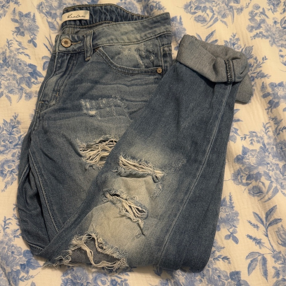 KanCan Light Blue Distressed Boyfriend Jeans